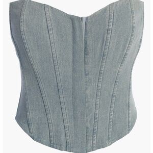 JLUXLABEL Denim Corset Top - Blue